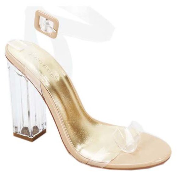RESTOCK! Simple Clear block ankle straps heels - Picture 4 of 6